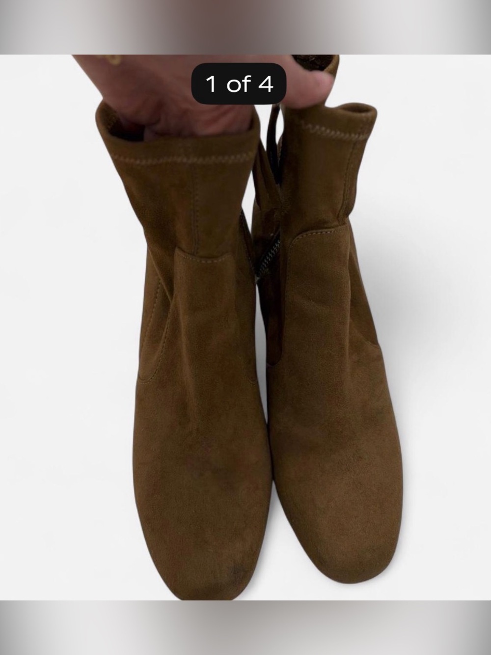 Zara Suede Leather Ankle Boots - Women's Block Heel Boot